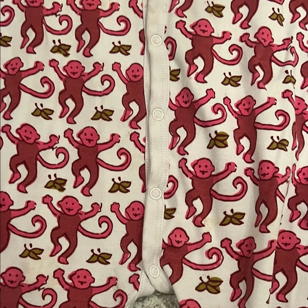 Roller rabbit  Monkey Print Footed One-Piece (6-9 months)
